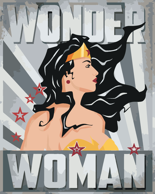 Malen nach Zahlen - WONDER WOMAN STERN II