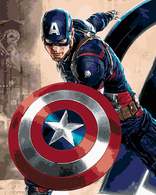 Diamond painting - CAPTAIN AMERICA IN KAMPFSTELLUNG