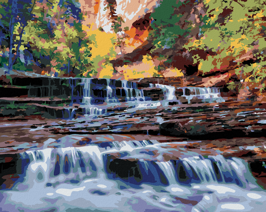 Diamond painting - KLEINE WASSERFÄLLE IM WALD (DENNIS FRATES)