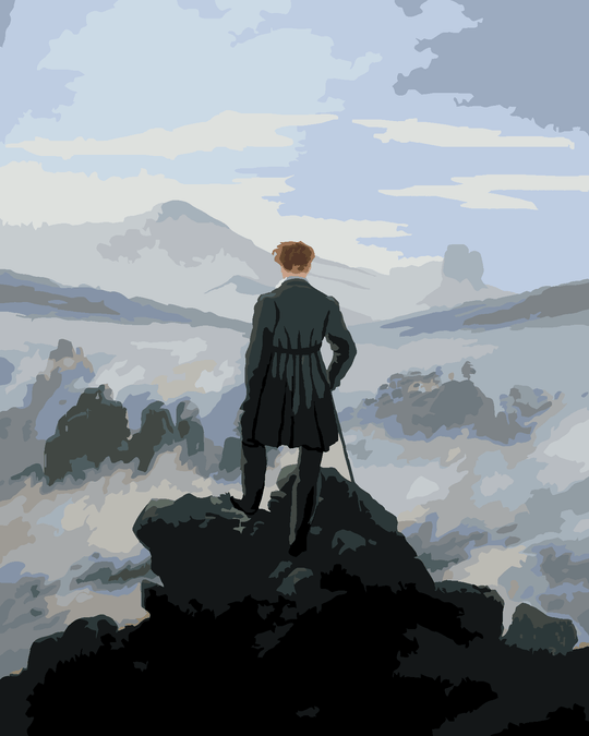 Malen nach Zahlen - DER WANDERER ÜBER DEM NEBELMEER (C. D. FRIEDRICH)