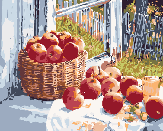 Malen nach Zahlen - ÄPFEL AM FENSTER