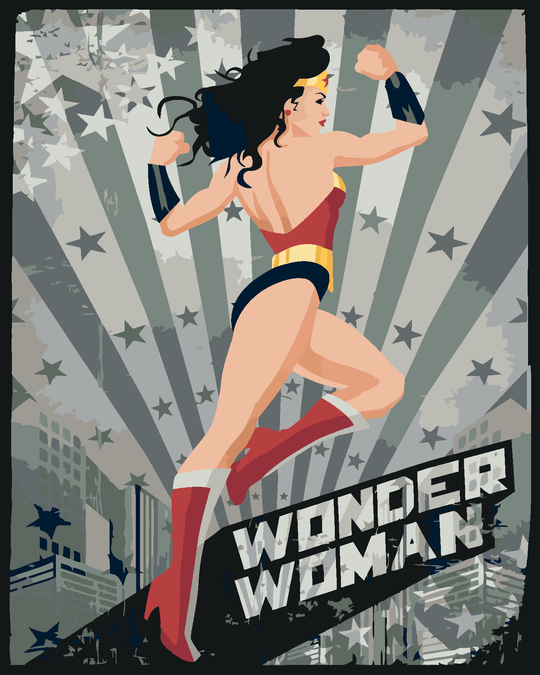 Malen nach Zahlen - WONDER WOMAN STERN IV