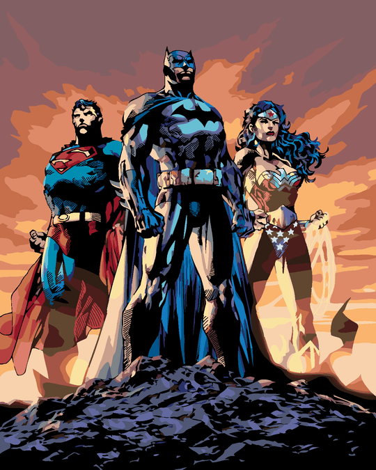 Malen nach Zahlen - WONDER WOMAN, BATMAN UND SUPERMAN