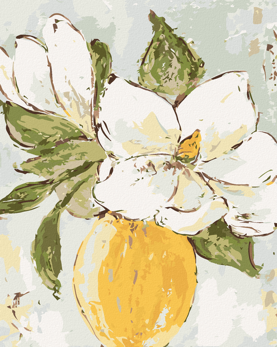 Diamond painting - MAGNOLIE IN GELBER VASE II (HALEY BUSH)
