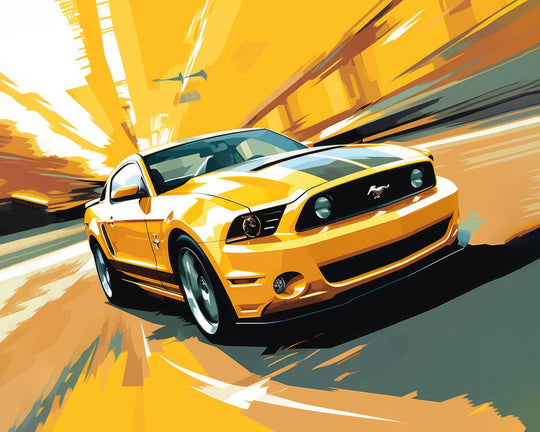 Leinwandbilder - Schneller gelber Mustang