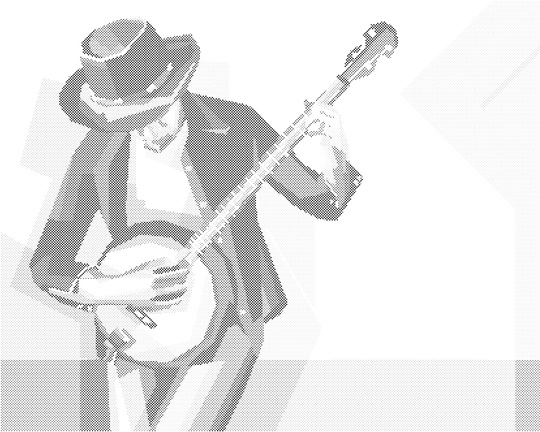 Punktmalerei - FARBIGER MUSIKER