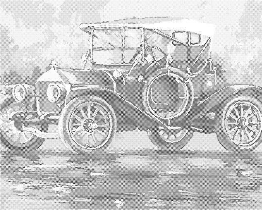 Punktmalerei - RETRO AUTO MIT VERDECK