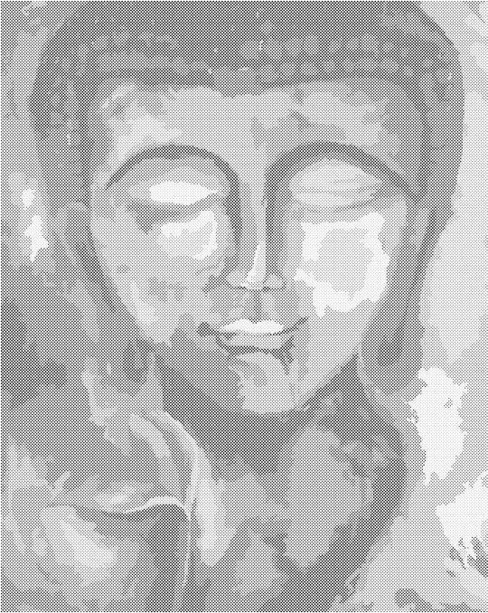 Punktmalerei - BUNTER BUDDHA UND BLUMEN