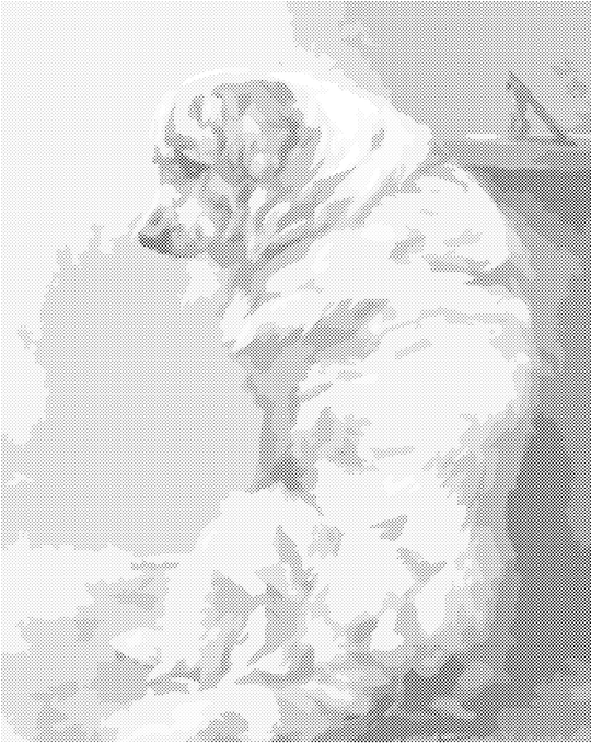 Punktmalerei - GROSSER WEISSER HUND
