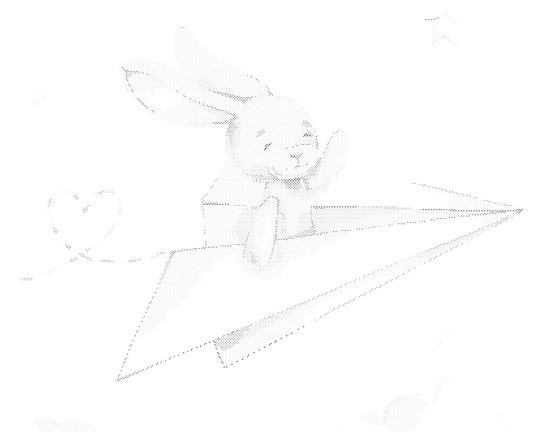 Punktmalerei - KANINCHEN IM PAPIERFLIEGER