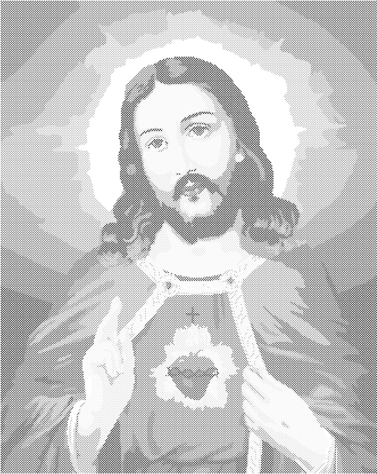 Punktmalerei - JESUS CHRISTUS UND SEIN ALLERHEILIGSTES HERZ