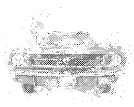 Punktmalerei - AUTO MUSTANG
