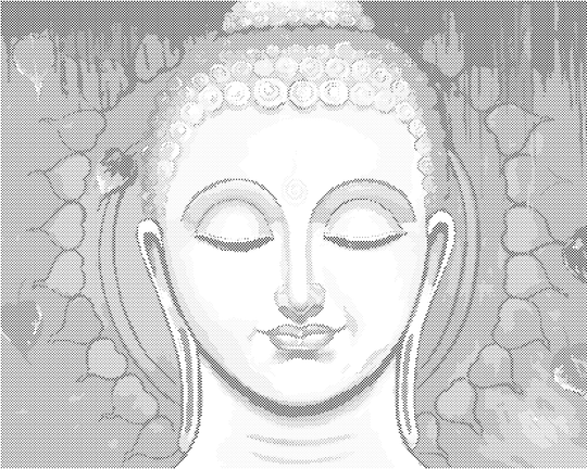 Punktmalerei - MEDITIERENDER BUDDHA