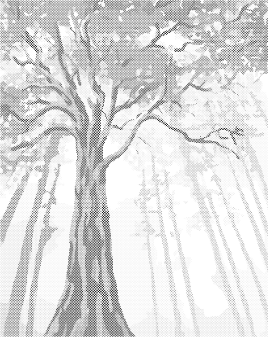 Punktmalerei - GROßER HERBSTBAUM