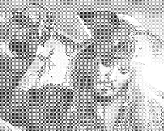 Punktmalerei - CAPTAIN JACK SPARROW MIT SCHWERT