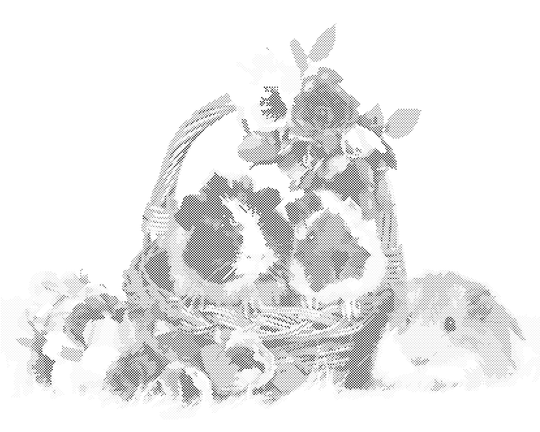 Punktmalerei - MEERSCHWEINCHEN IN DEM BLUMENKORB