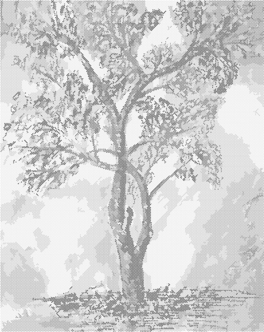 Punktmalerei - BUNTER BAUM