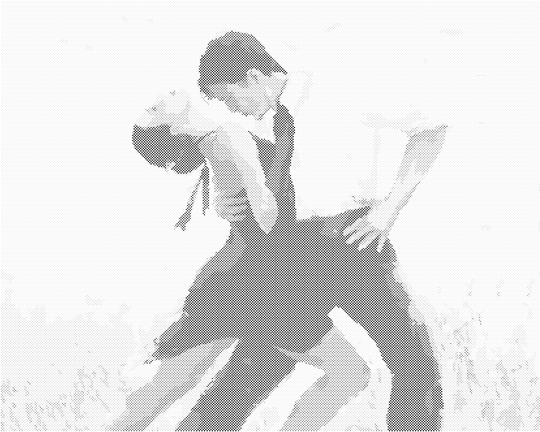 Punktmalerei - TÄNZER TANZEN TANGO