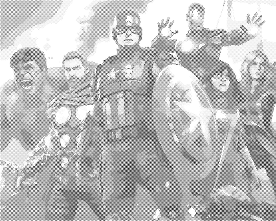 Punktmalerei - POSTER AVENGERS IM KAMPF