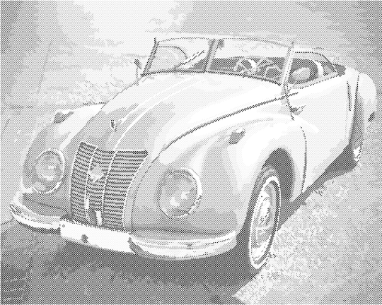 Punktmalerei - GRÜNES AUTO AUDI