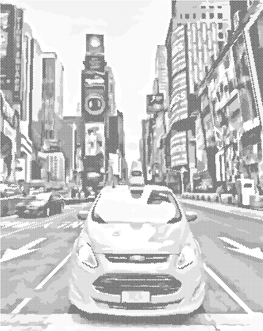 Punktmalerei - GELBES TAXI IN NEW YORK