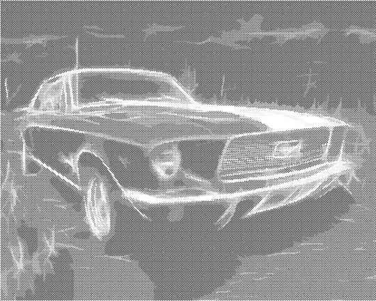 Punktmalerei - BLAUES AUTO FORD MUSTANG