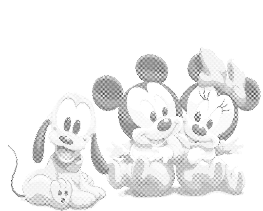Punktmalerei - DER KLEINE MICKEY MOUSE, MINNIE UND PLUTO
