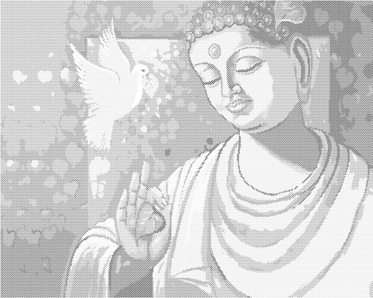 Punktmalerei - BUDDHA UND TAUBE