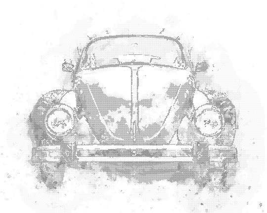 Punktmalerei - ALTES ROTES AUTO