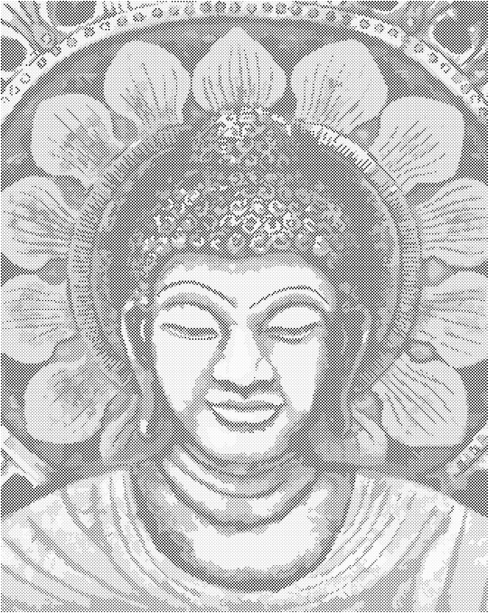Punktmalerei - GRÜNBLAUER BUDDHA