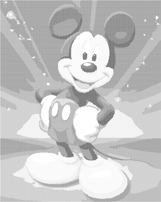 Punktmalerei - MICKEY MOUSE AUF BLAUEM HINTERGRUND