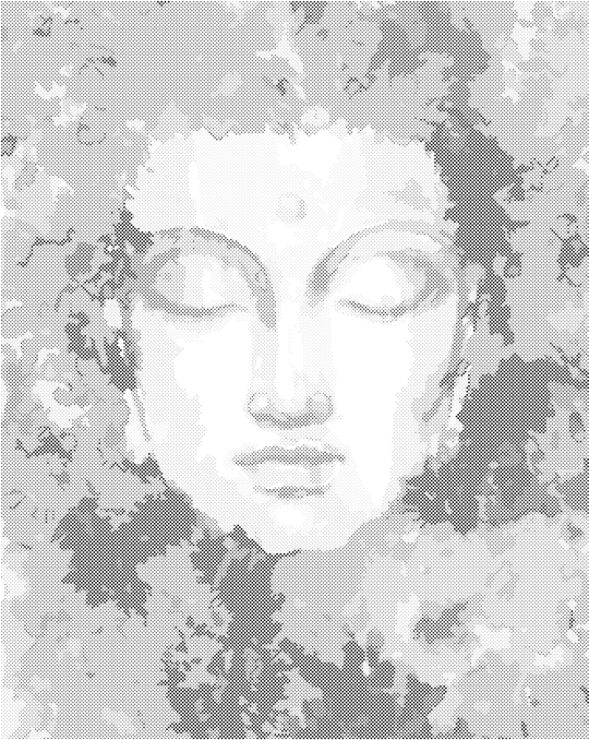 Punktmalerei - BUDDHA UND NATUR