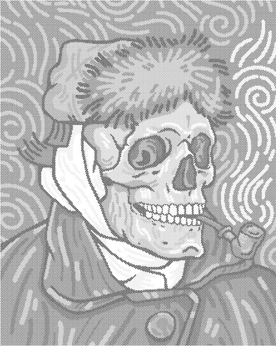 Punktmalerei - VINCENT VAN GOGH SCHÄDEL