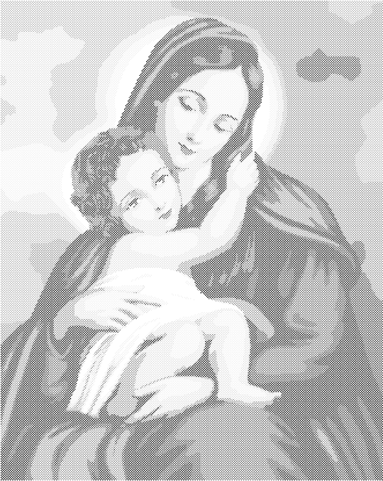 Punktmalerei - MARIA UND JESUS