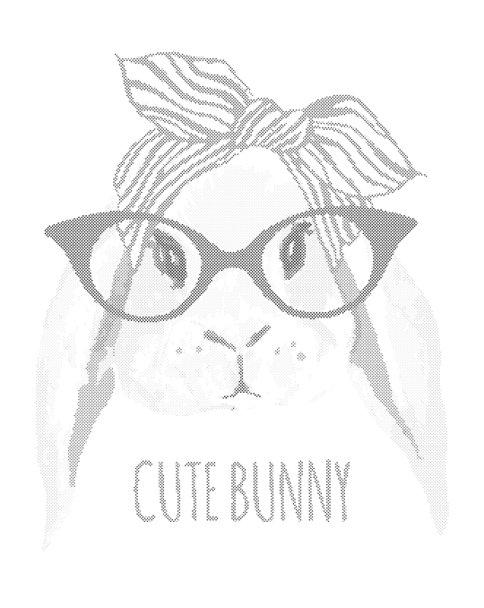 Punktmalerei - KANINCHEN MIT HALSTUCH UND BRILLE